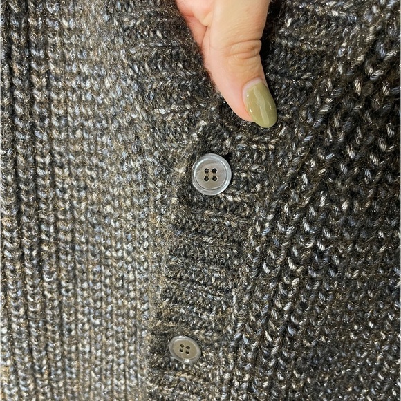 Michael Kors Collection Metallic Ruffle Cardigan Chocolate Brown Size S NWT - Picture 4 of 13